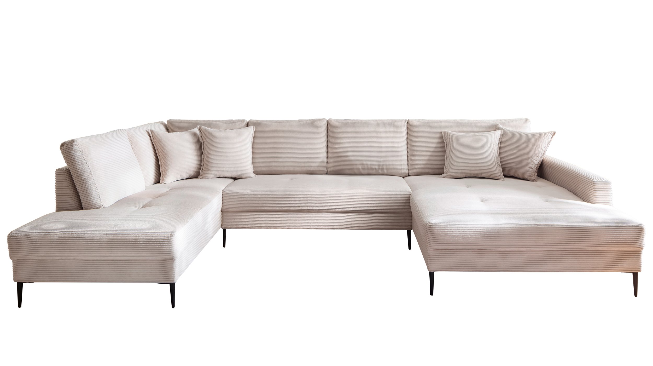 Wohnlandschaft Cord creme - 360 cm - SUMMER Wohnlandschaft Cord creme - 360 cm - SUMMER