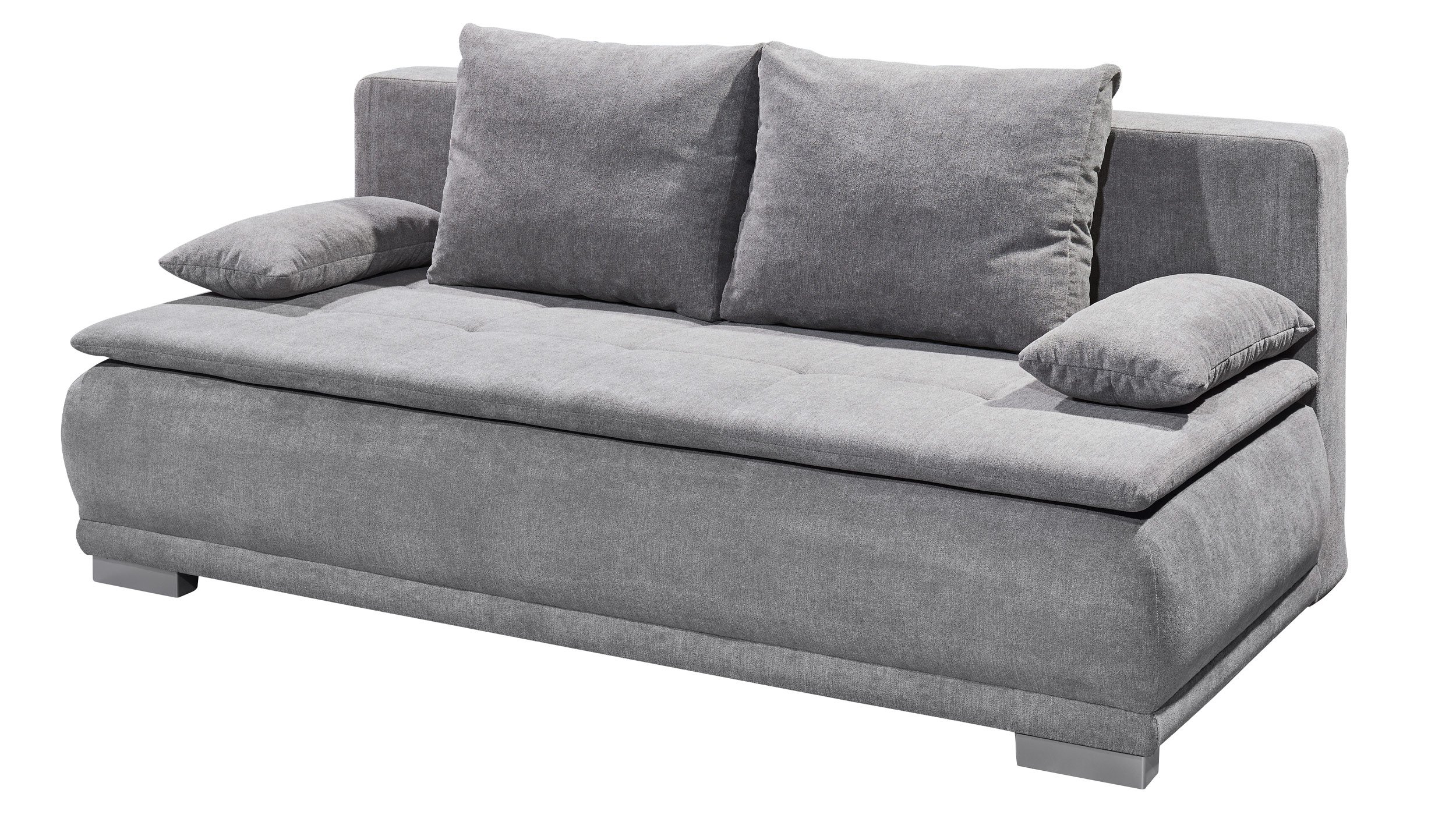 Schlafsofa grau mit Bettkasten Dauerschläfer Federkern 208 cm - LUIGI Schlafsofa grau mit Bettkasten Dauerschläfer Federkern 208 cm - LUIGI