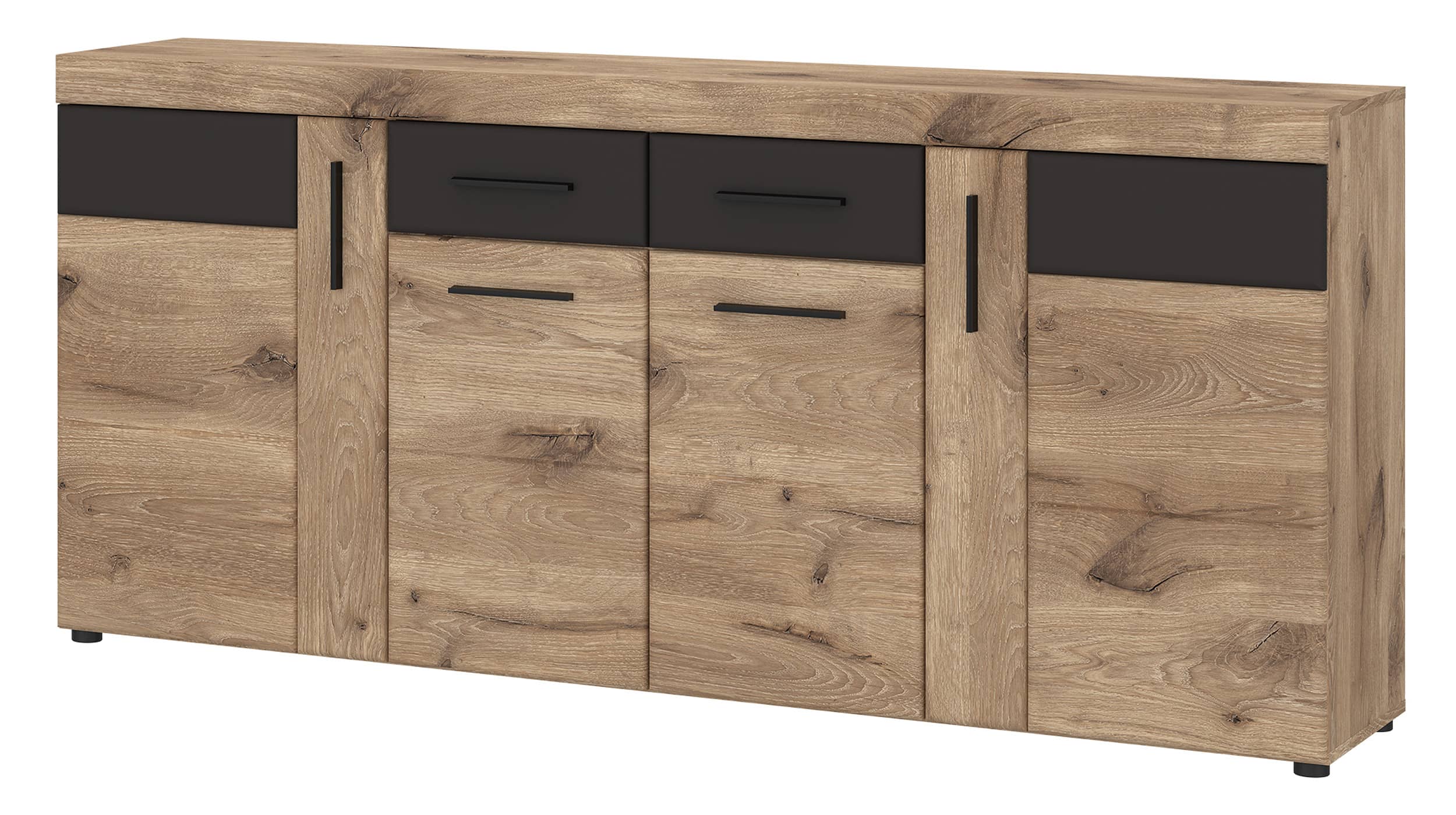 Sideboard mit 2 Schubladen Viking Eiche - grau 185 cm - GRANO Sideboard mit 2 Schubladen Viking Eiche - grau 185 cm - GRANO