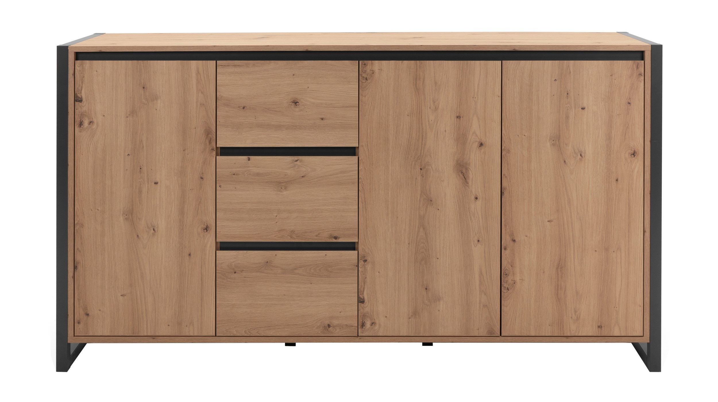 Kommode Artisan Eiche - anthrazit 160 cm 3 Türen - DENVER Kommode Artisan Eiche - anthrazit 160 cm 3 Türen - DENVER