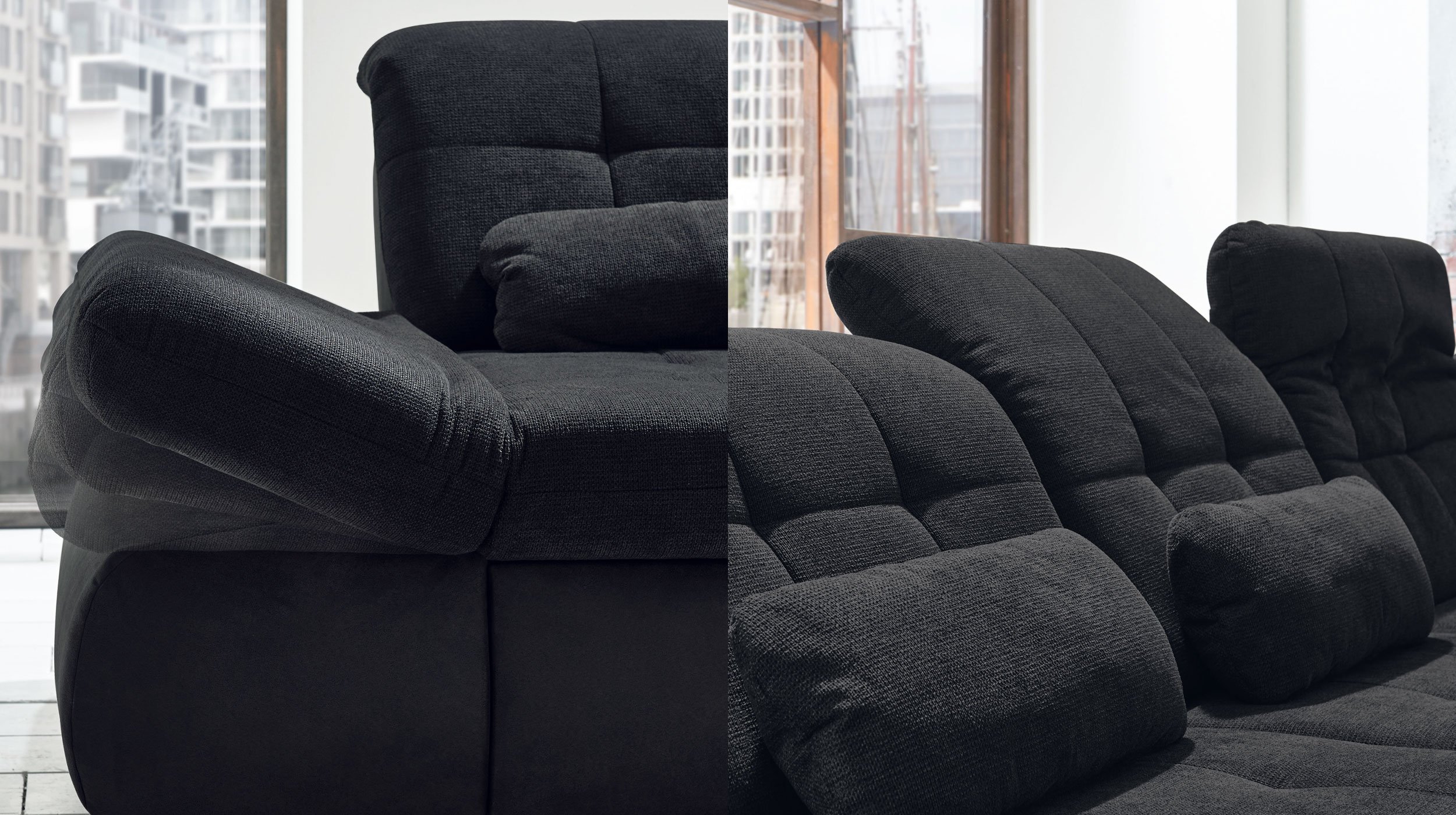 Couchliebe® Wohnlandschaft planbar - schwarz - Premium Version - VITTORIA