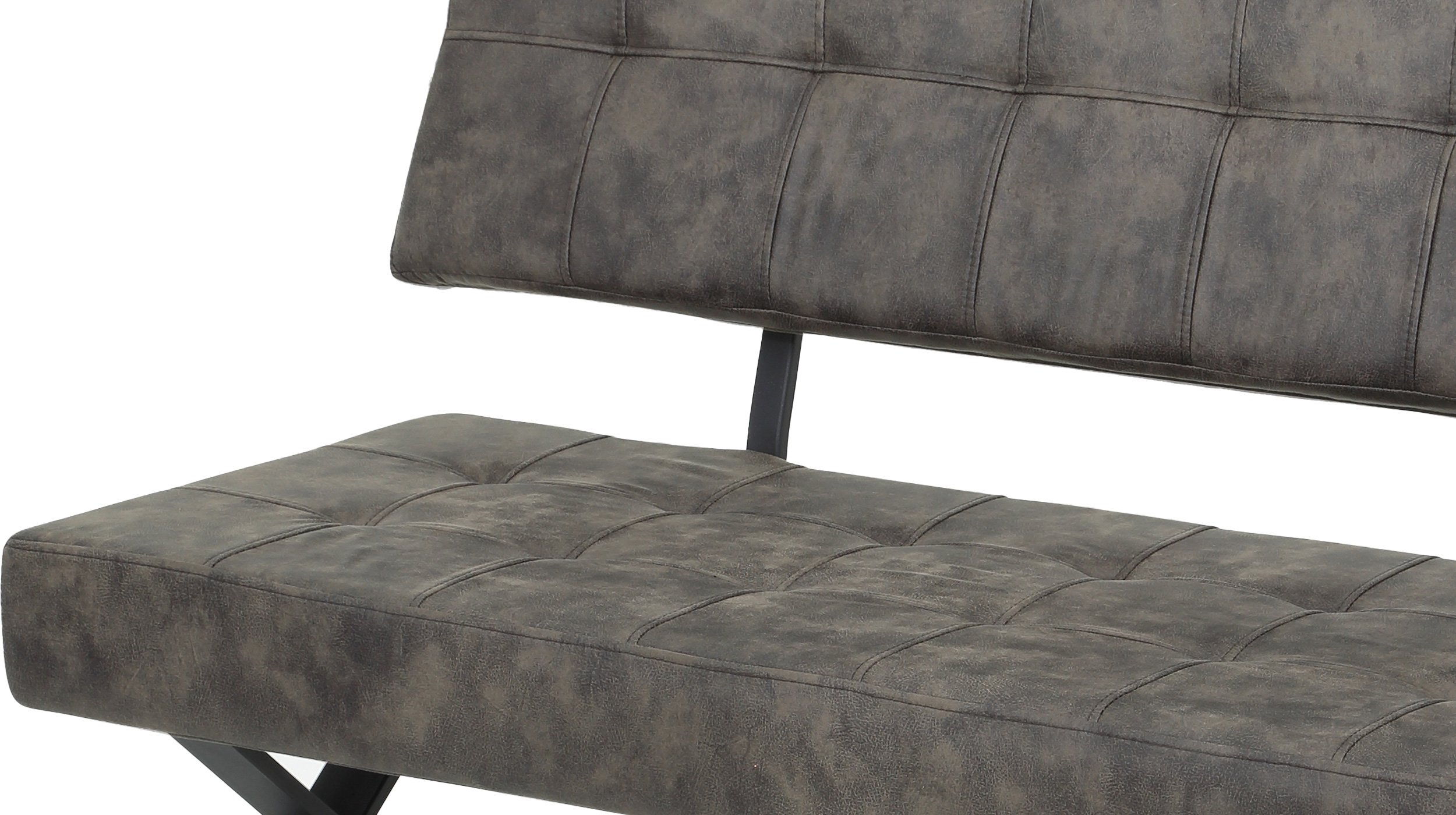 Sitzbank mit Rückenlehne 140 cm Lederlook braun Bank - DONNA
