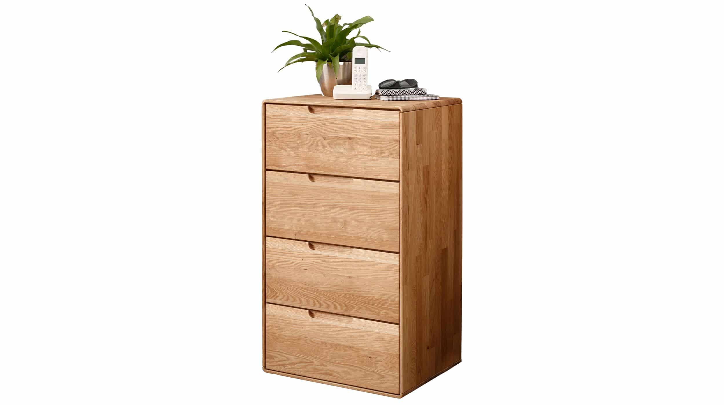 Kommode mit 4 Schubladen Wildeiche massiv 51 x 40 cm - LUCAS Kommode mit 4 Schubladen Wildeiche massiv 51 x 40 cm - LUCAS