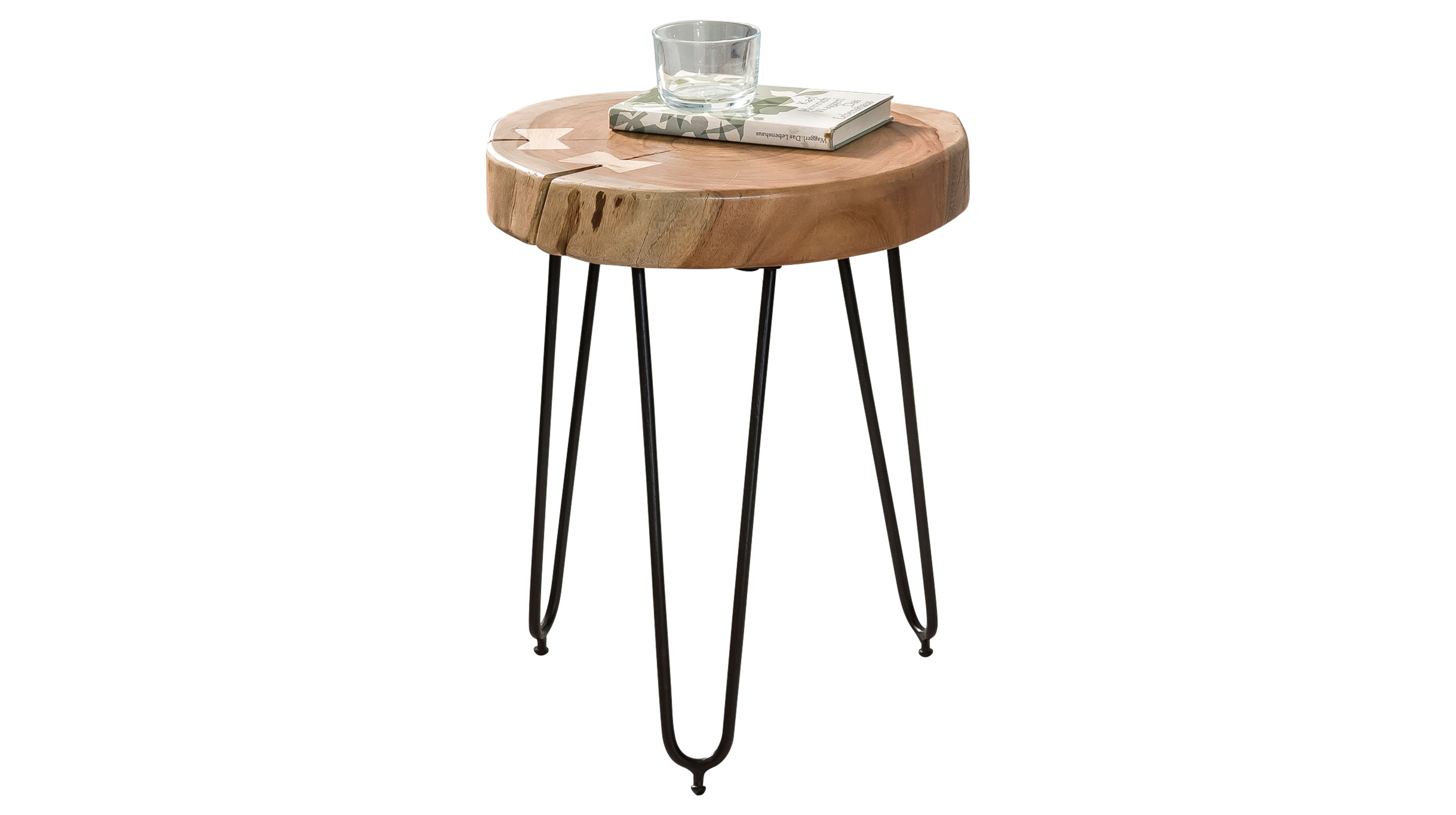 Beistelltisch Akazie massiv lackiert - rund - 35 x 45 cm - ACAS Beistelltisch Akazie lackiert massiv rund 35 x 35 x 45 cm - ACAS