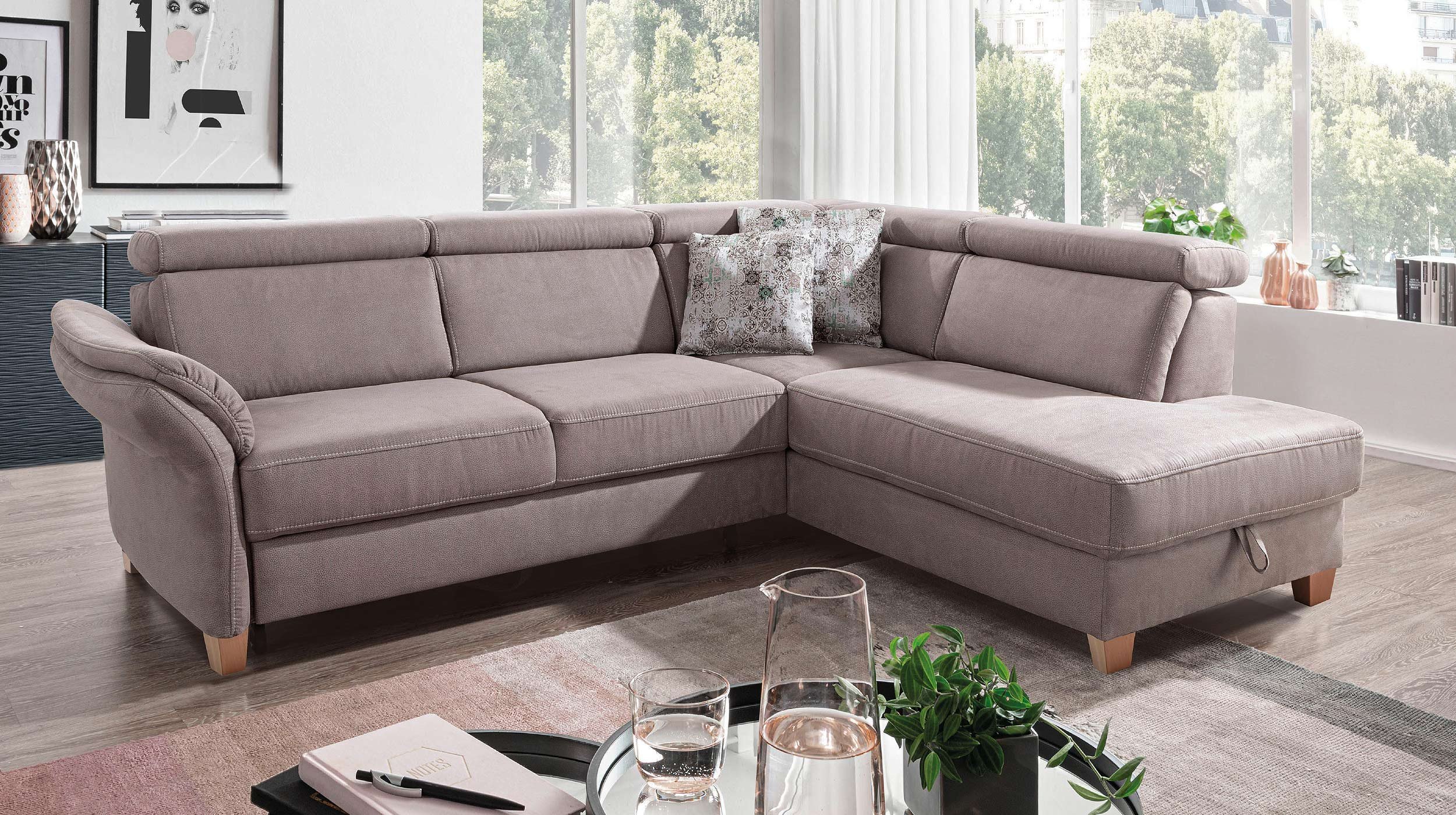 Ecksofa 275 cm grau - Sofaprogramm - Basis Version - ARNGAST