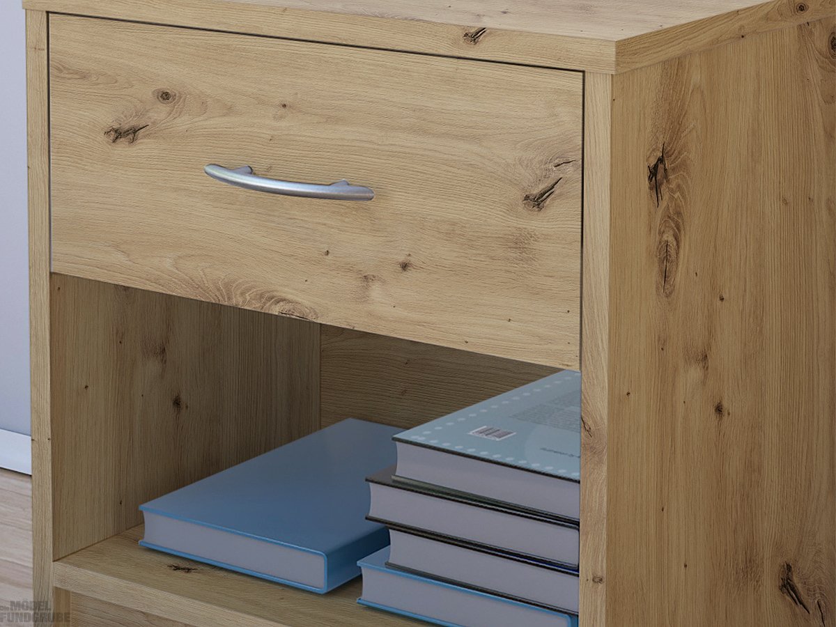 Nachttisch Artisan Eiche 39 cm x 28 cm 1 offenes Fach - PEPE