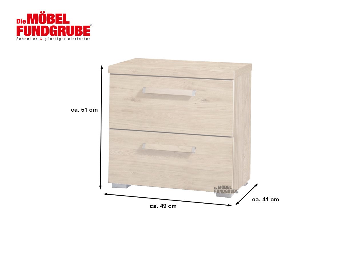 Nachttisch Jackson Hickory 49 cm x 41 cm - EVELYN