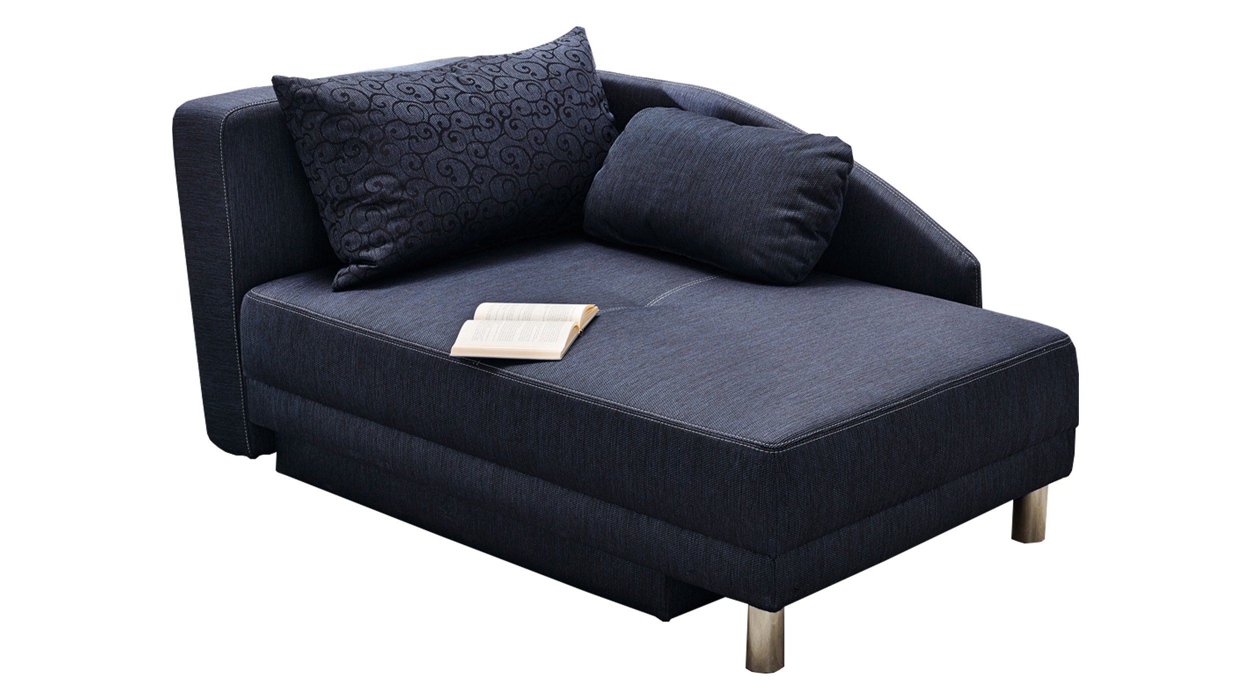 Einzelsofa 157 cm Recamiere blau Schlaffunktion - REUBEN Einzelsofa 157 cm Recamiere blau Schlaffunktion - REUBEN