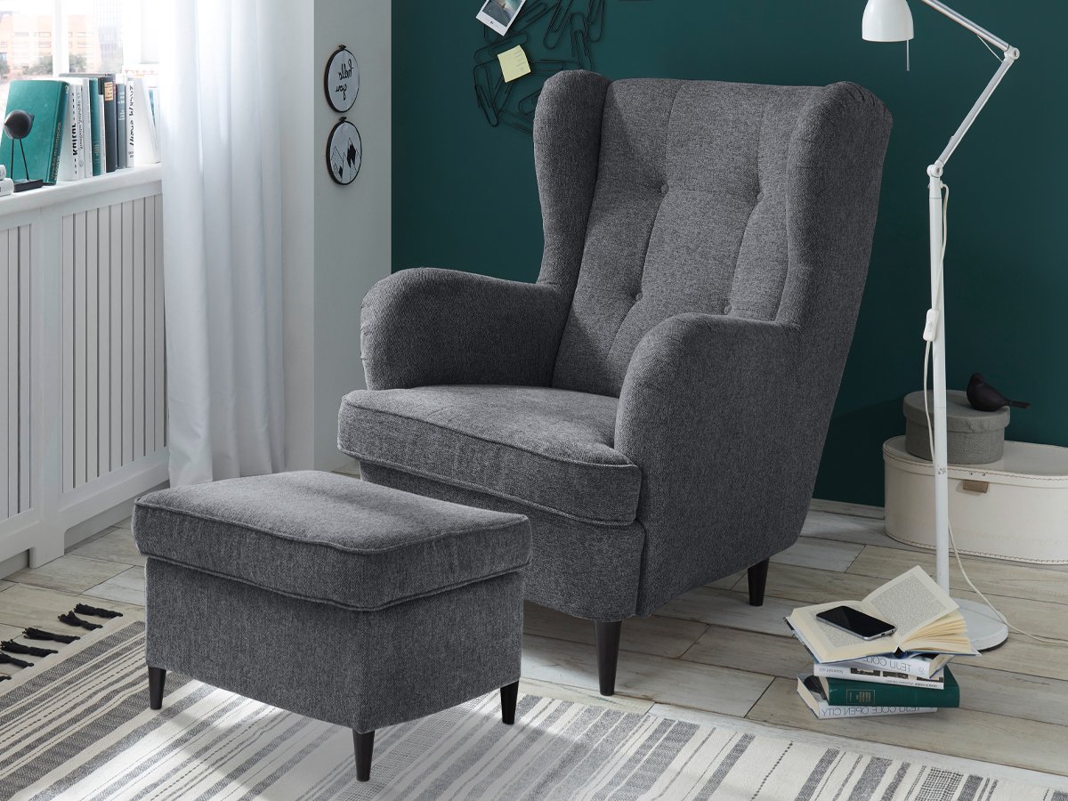 Hocker anthrazit 63 x 42 cm - OSKAR