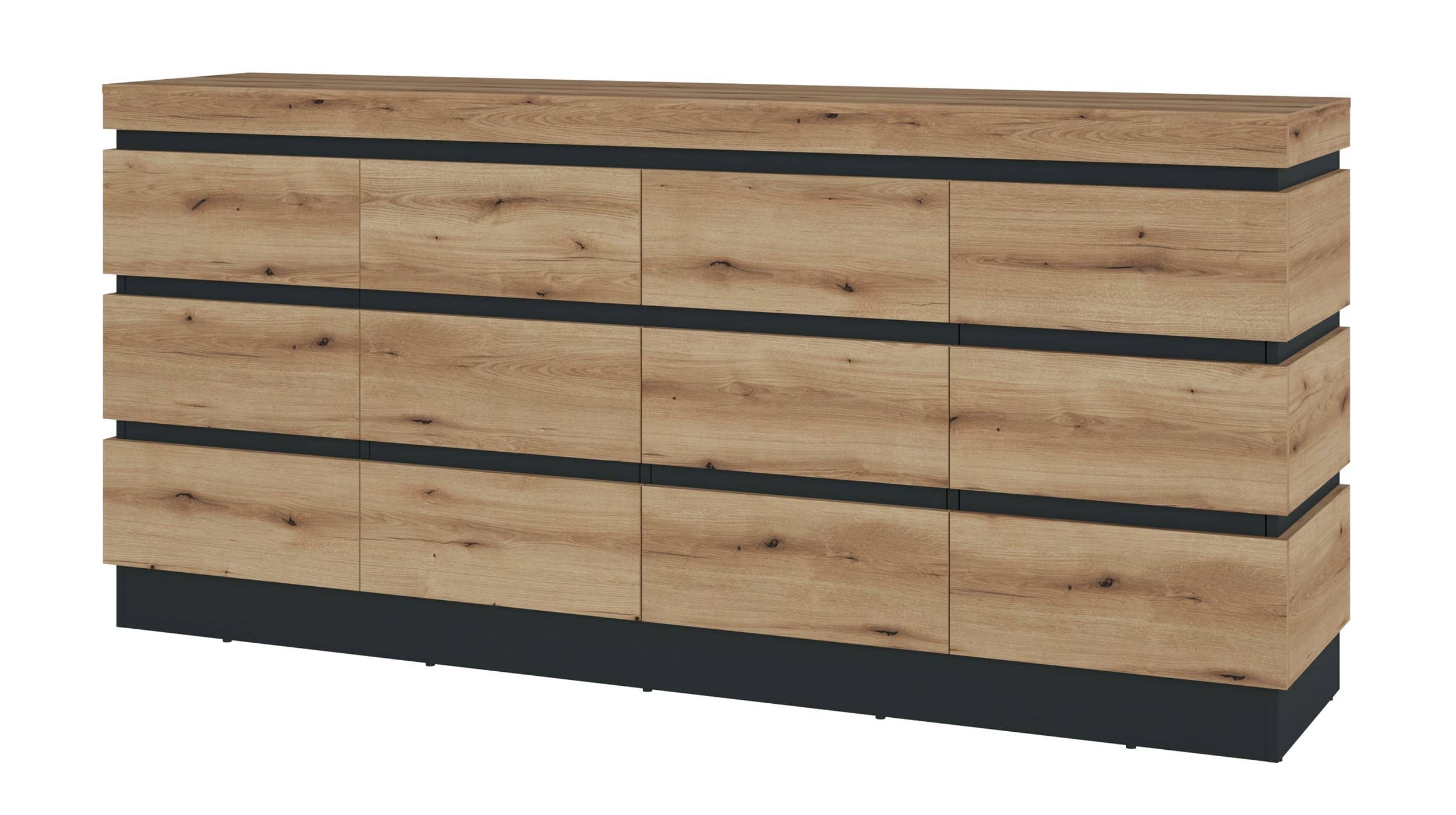 Sideboard Coast Evoke Eiche - grau 201 cm - CORTE Kommode Coast Evoke Eiche - grau 201 cm - CORTE