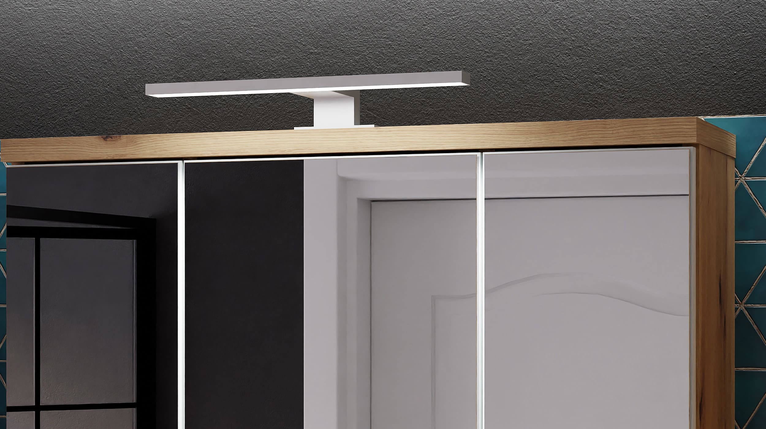 Spiegelschrank mit Beleuchtung Artisan Eiche 68 cm - VERIS