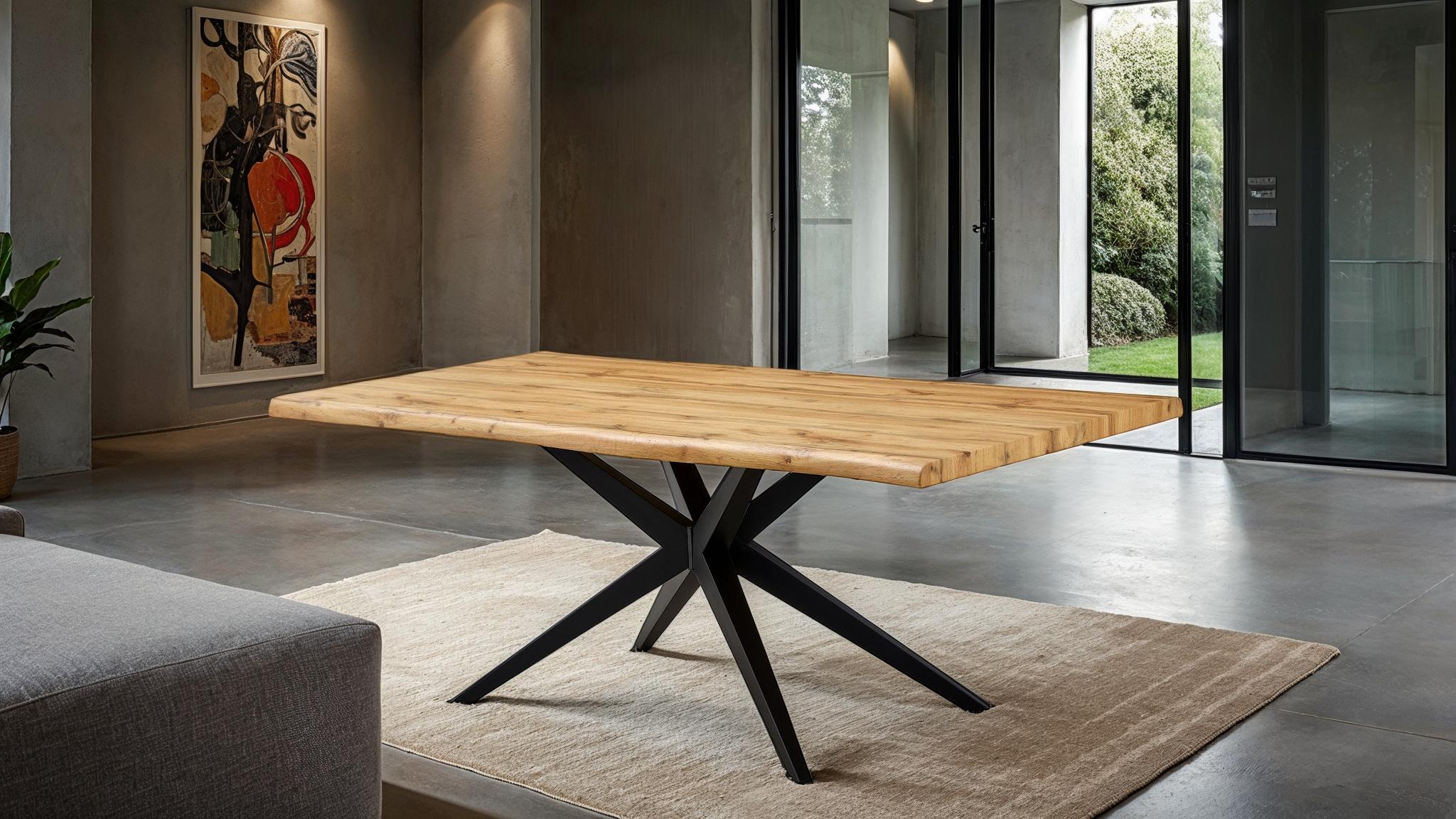 Esstisch 200 x 100 cm Wildeiche Holzdekor - AMARA