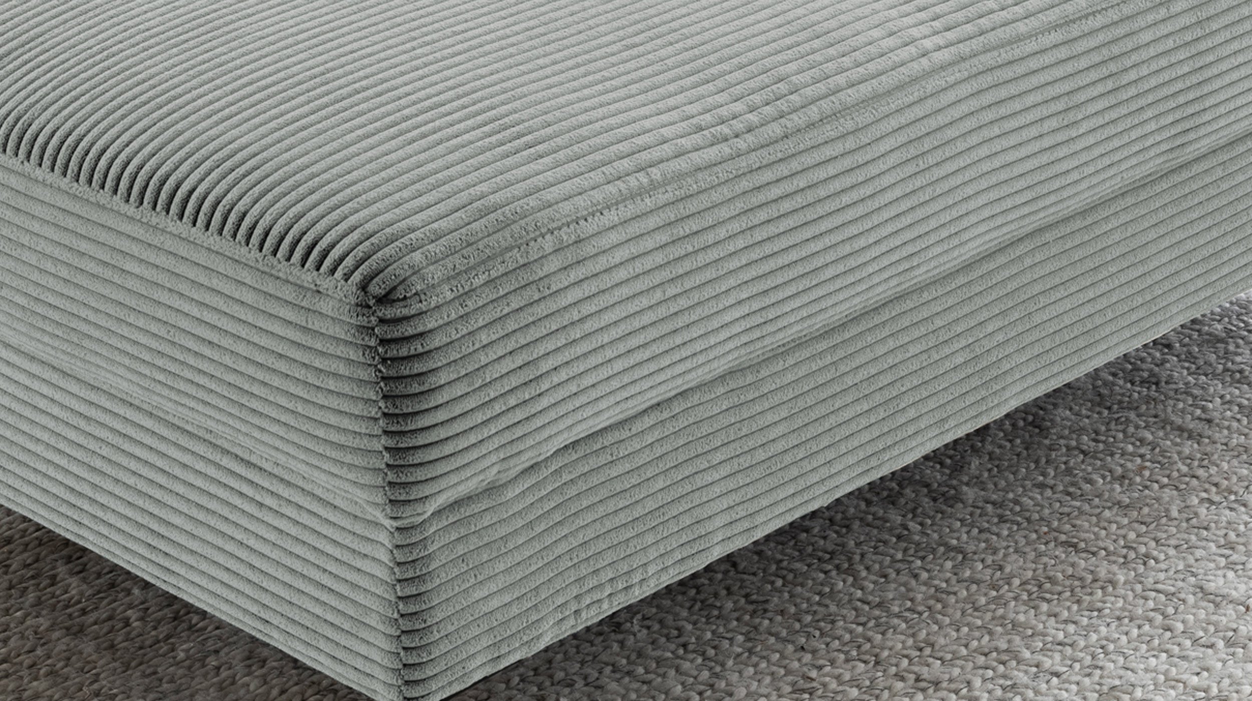 Hocker Sitzhocker 140 x 75 cm Cord pastell grün - SUMMER