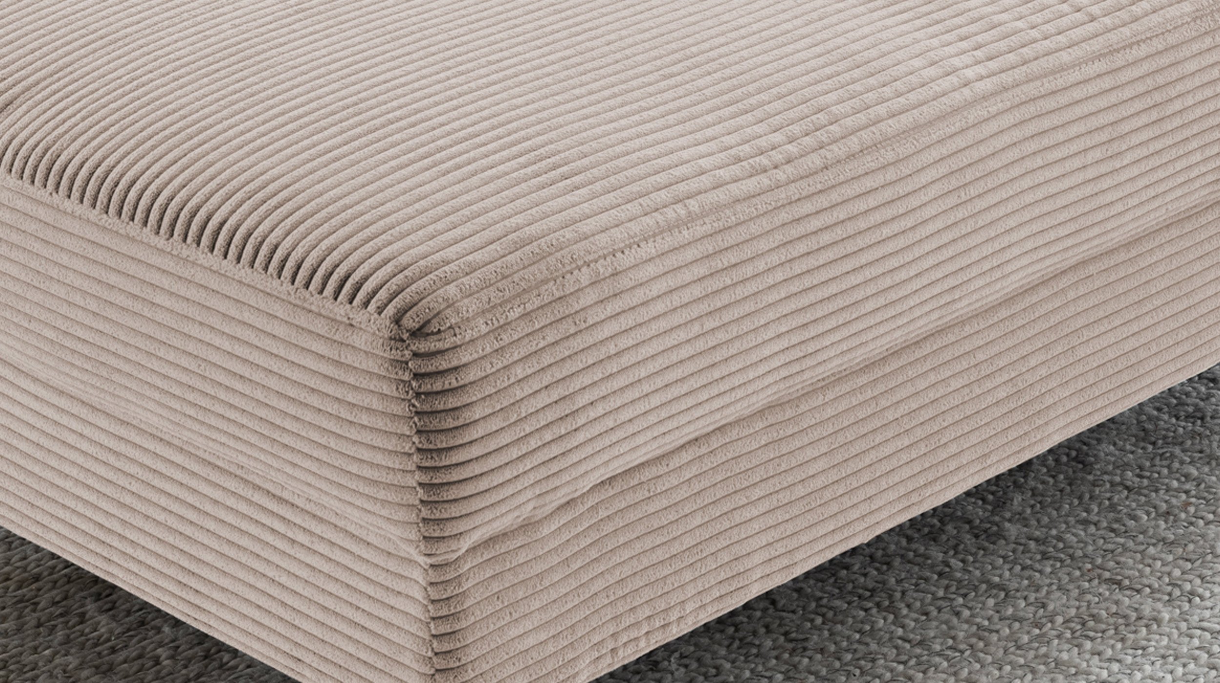 Hocker Sitzhocker 140 x 75 cm Cordbezug beige - SUMMER