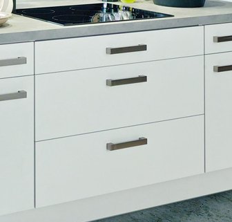 Inselküche - inkl. Elektrogeräte - Küchenfronten hochglanz Lack - STAR