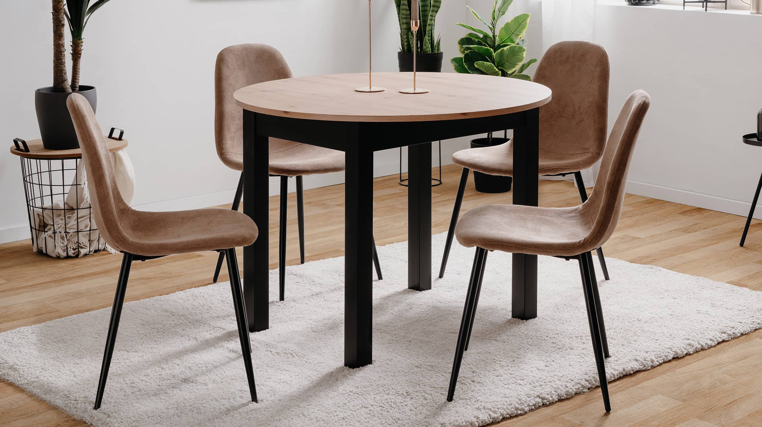 Esstisch ausziehbar Artisan Eiche - schwarz 100 cm - COBURG