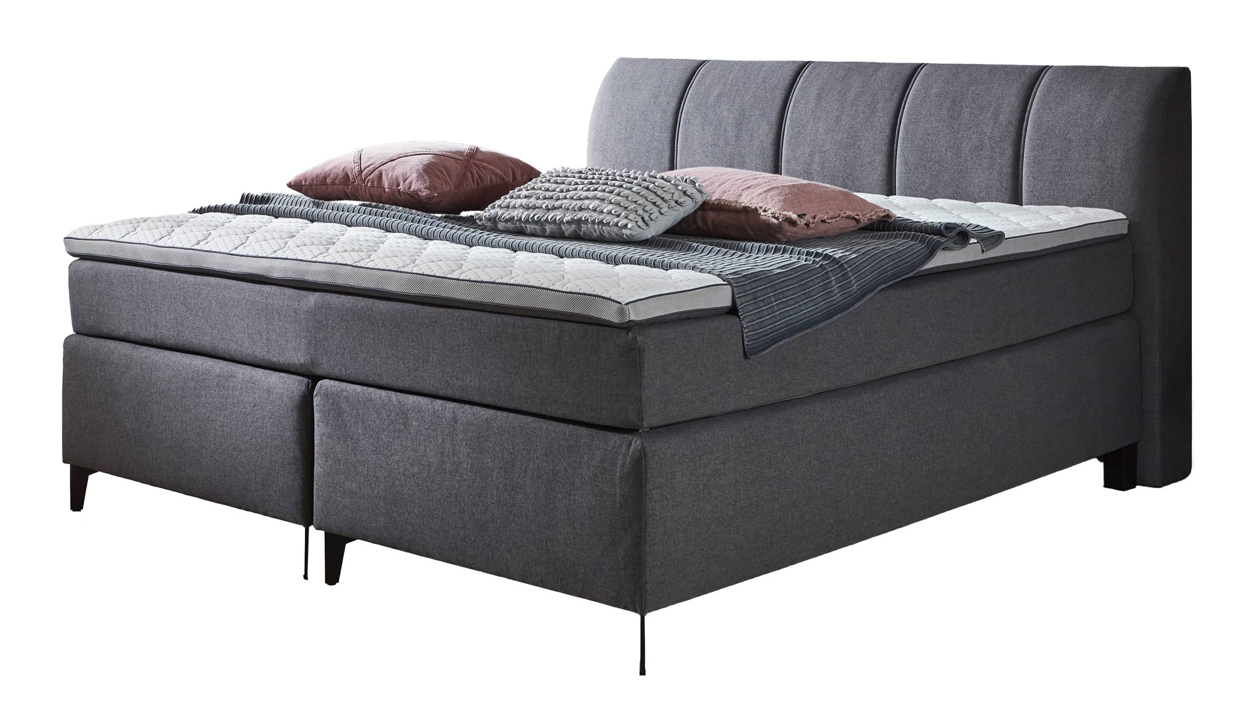Boxspringbett 180 x 200 cm anthrazit Stoffbezug - DAVIE Boxspringbett 180 x 200 cm anthrazit Stoffbezug - DAVIE