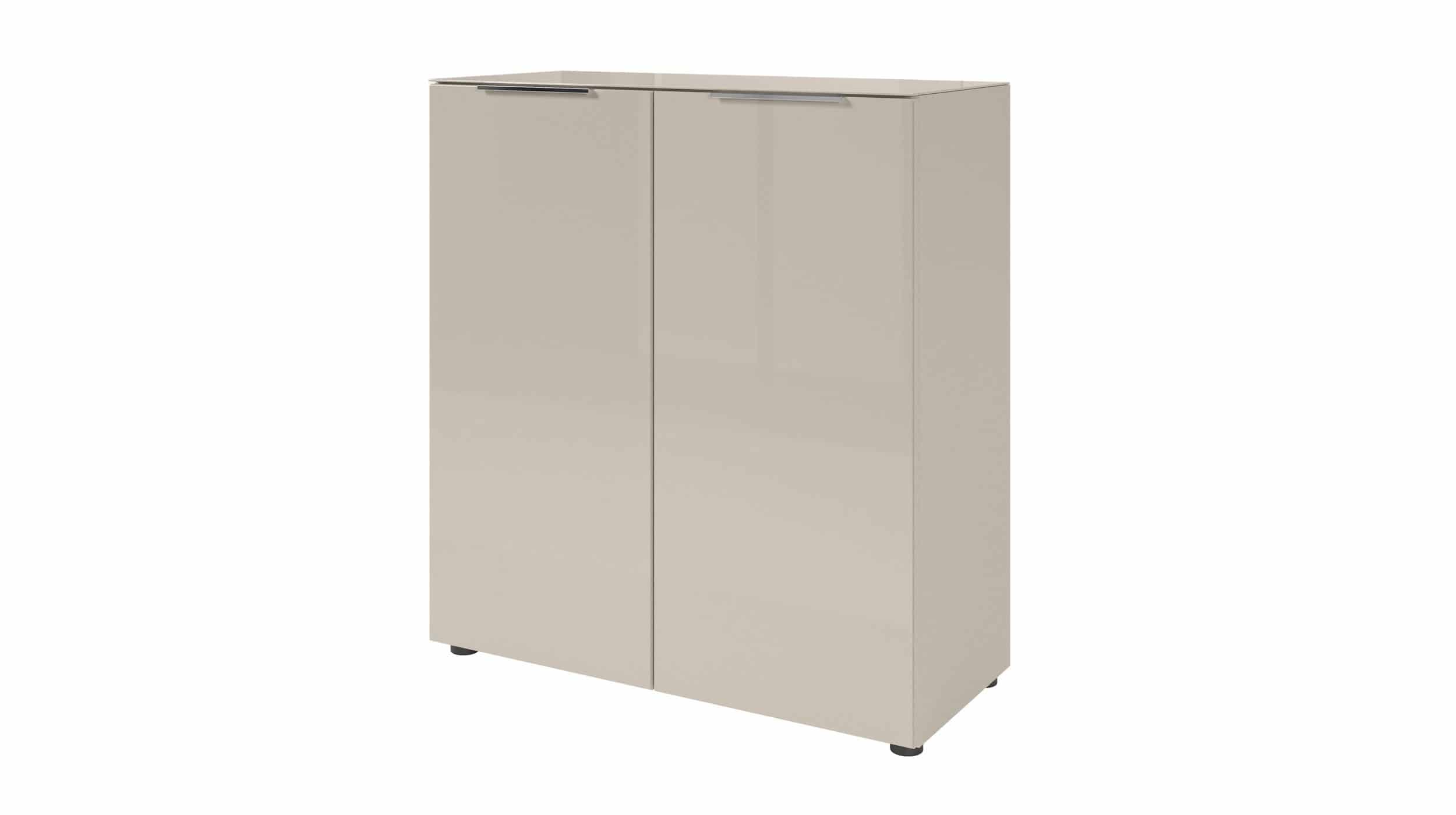 Kommode - beige - Glasfront - 90 x 40 cm - SANTORIN Kommode - grau - Glasfront - 90 x 40 cm - SANTORIN