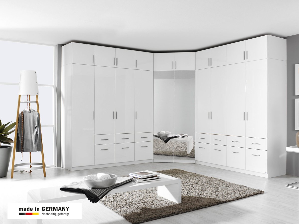 Kleiderschrank weiß hochglanz 47 cm - CELLE
