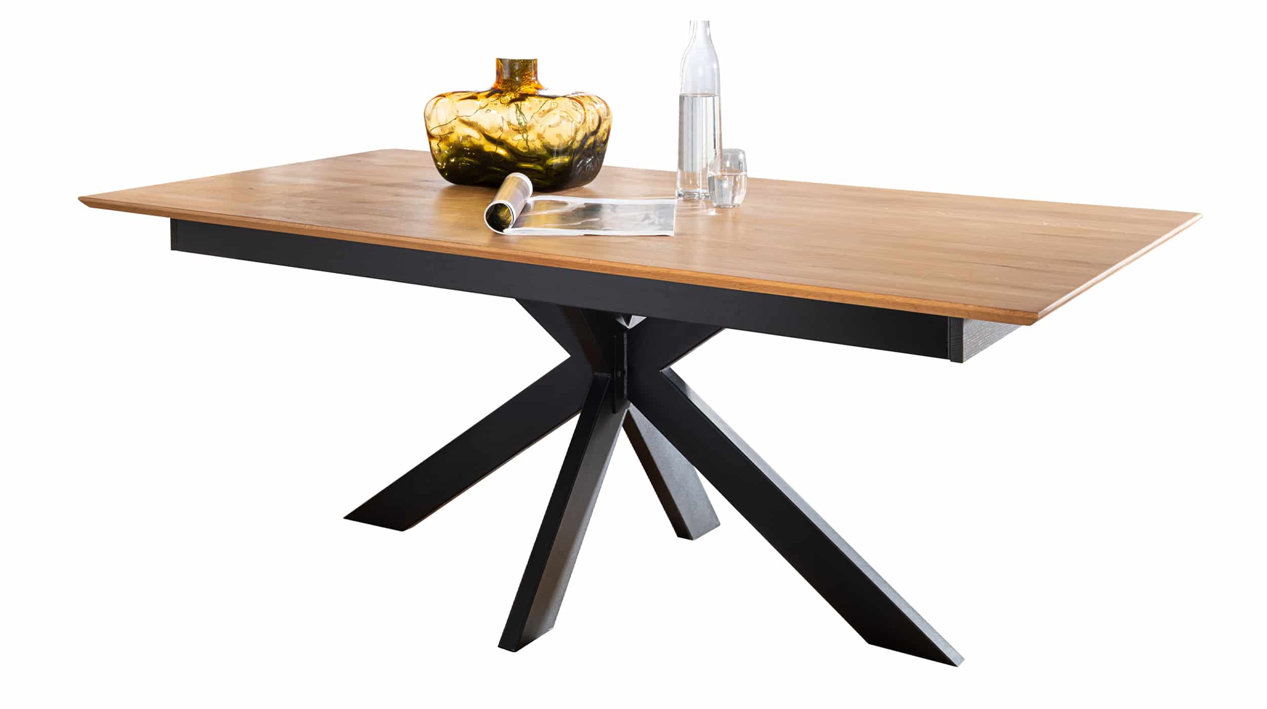 Esstisch Massivholztisch 160 cm Wildeiche ausziehbar - RICARDO Esstisch Massivholztisch 160 cm Wildeiche ausziehbar - RICARDO