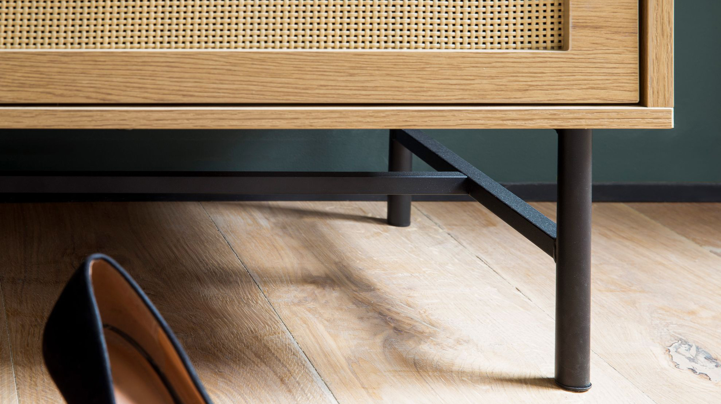 Garderobenbank Eiche Holzdekor - Rattan B 100 x H 48 cm - RATVAN