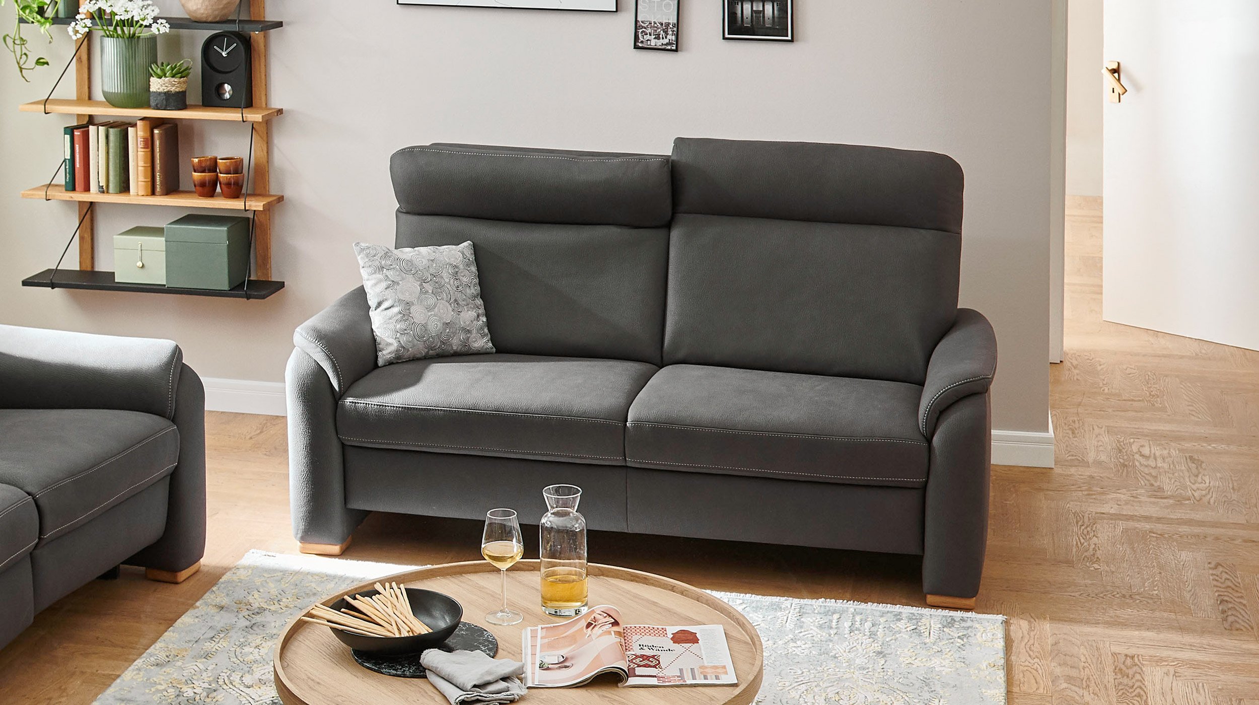 Couchliebe® Einzelsofa 2,5 Sitzer planbar - anthrazit - Basis Version - Penelope