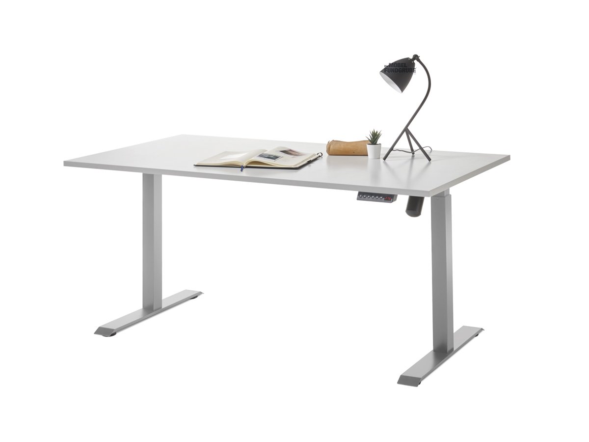 Computerschreibtisch lichtgrau elektrisch 160 cm - PRONTO Computerschreibtisch lichtgrau elektrisch 160 cm - PRONTO