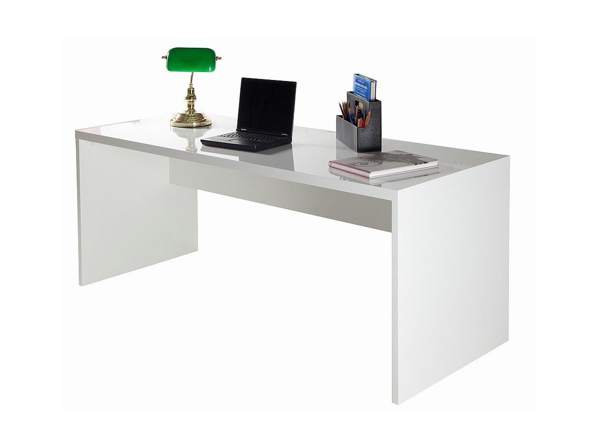 Schreibtisch weiß Hochglanz 180 cm - KRONOS Schreibtisch weiß Hochglanz 180 cm - KRONOS