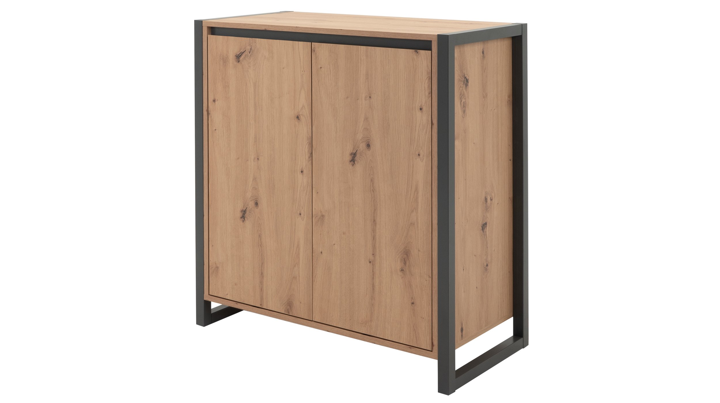Kommode mit 2 Türen Artisan Eiche - anthrazit 80 cm - DENVER Kommode mit 2 Türen Artisan Eiche - anthrazit 80 cm - DENVER