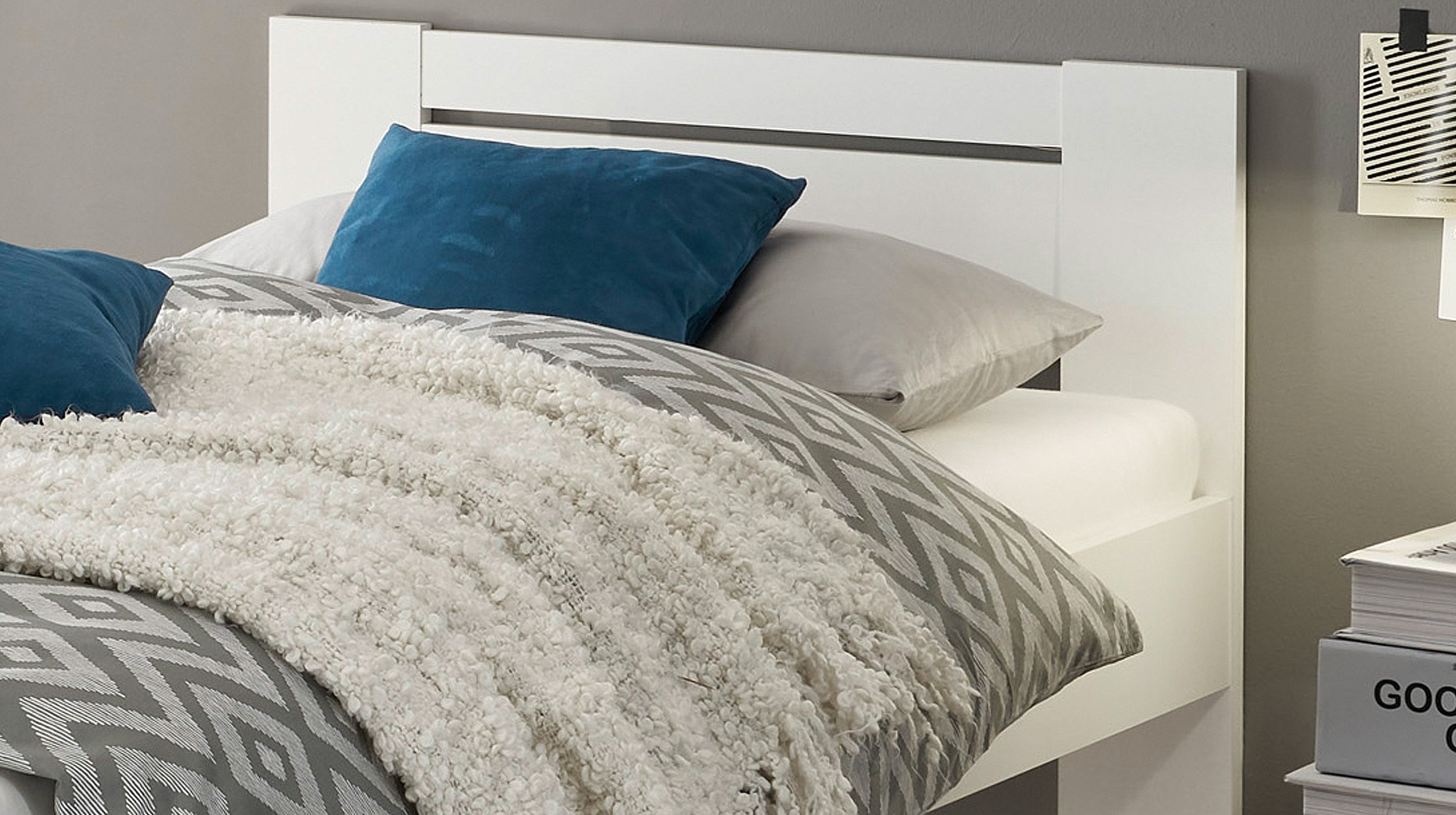 Futonbett 90 x 200 cm Einzelbett weiß - CANNES