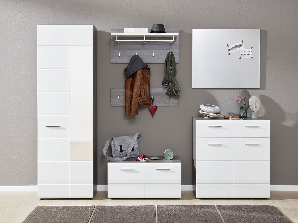 Wandgarderobe Paneel Höhe 21 cm Rauchsilber - LINE