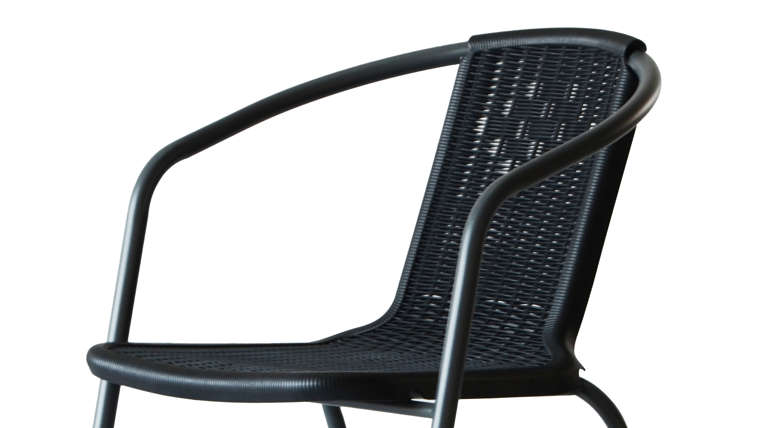 Gartenstuhl Rattan Optik anthrazit 54 x 59 cm - TANO
