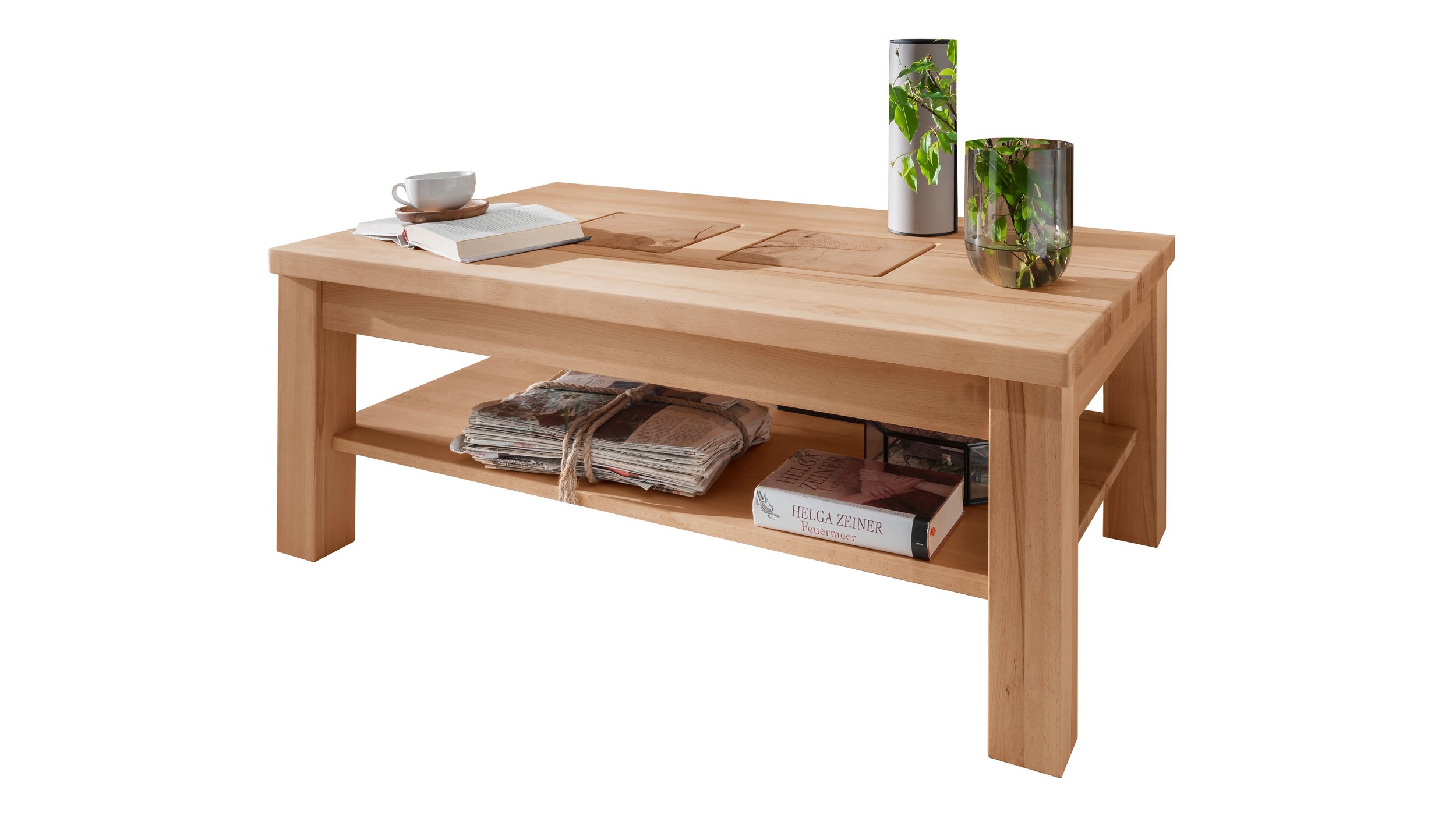 Couchtisch Massivholz Kernbuche geölt 118 x 70 cm - LUIS Couchtisch Massivholz Kernbuche geölt 118 x 70 cm - LUIS