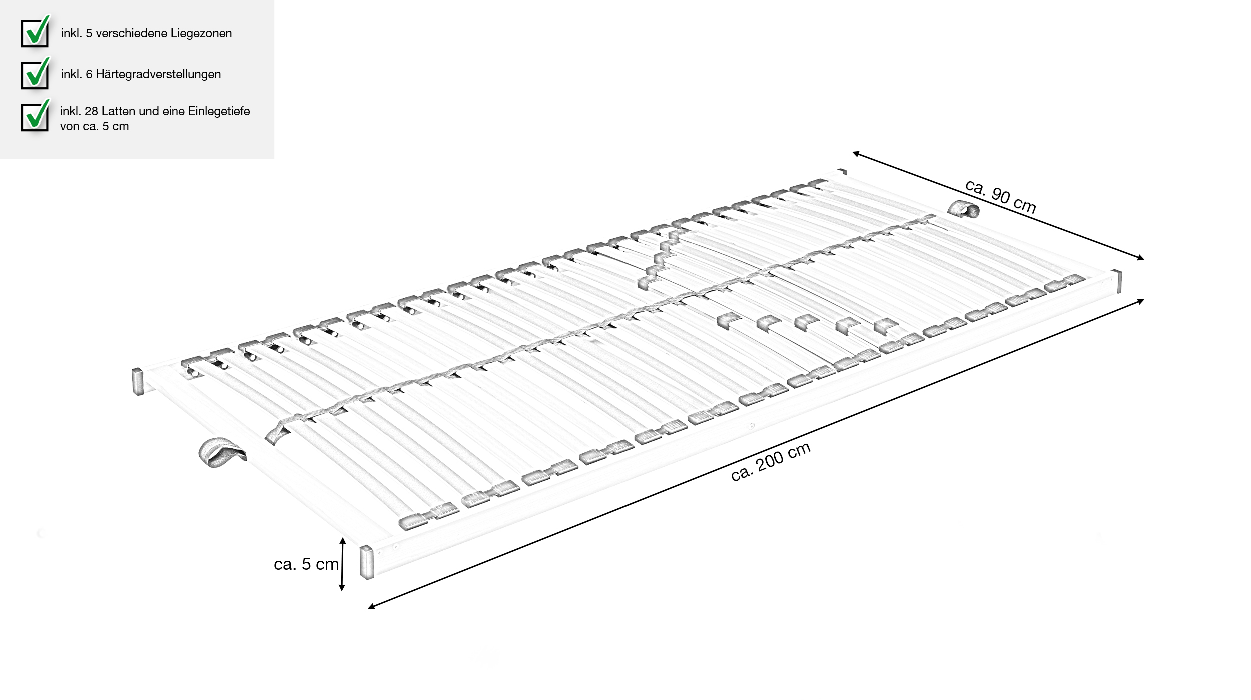 Lattenrost 90 x 200 cm NV - BRILLIANT