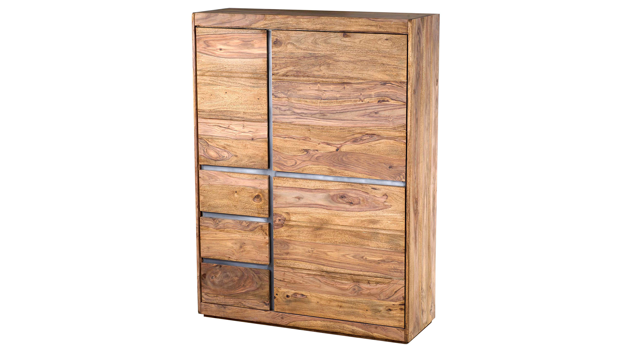 Highboard 3 Türen Sheesham massiv gebeizt 102 cm - SENSO Highboard 3 Türen Sheesham massiv gebeizt 102 cm - SENSO