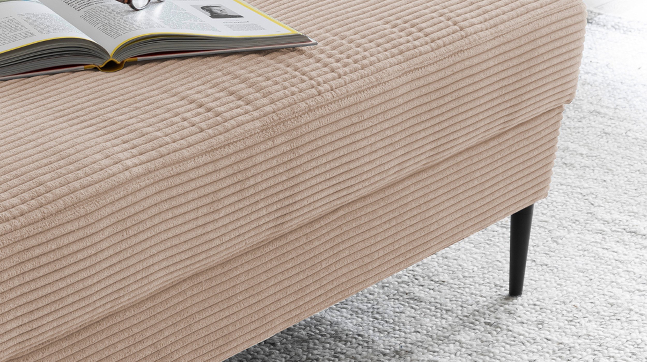 Hocker Sitzhocker 140 x 75 cm Cord caramel - SUMMER